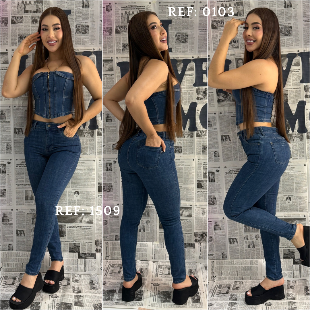 CONJUNTO EN DENIM REF: 1509/ 0103