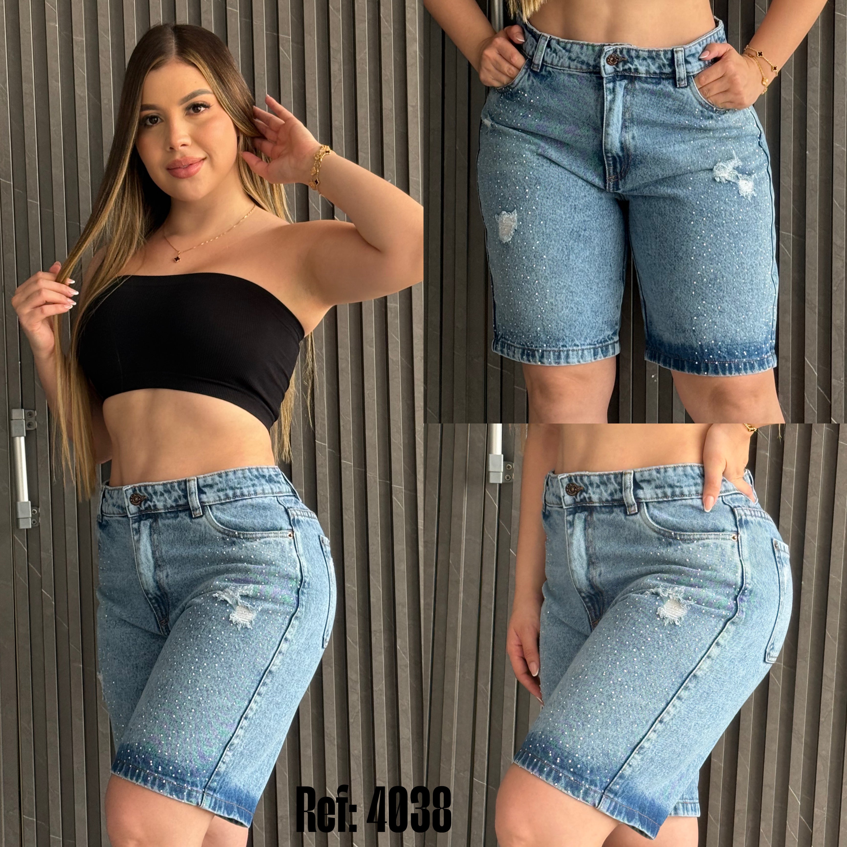 BIKER PIEDRERIA DAMA REF: 4038 – Cycjeans